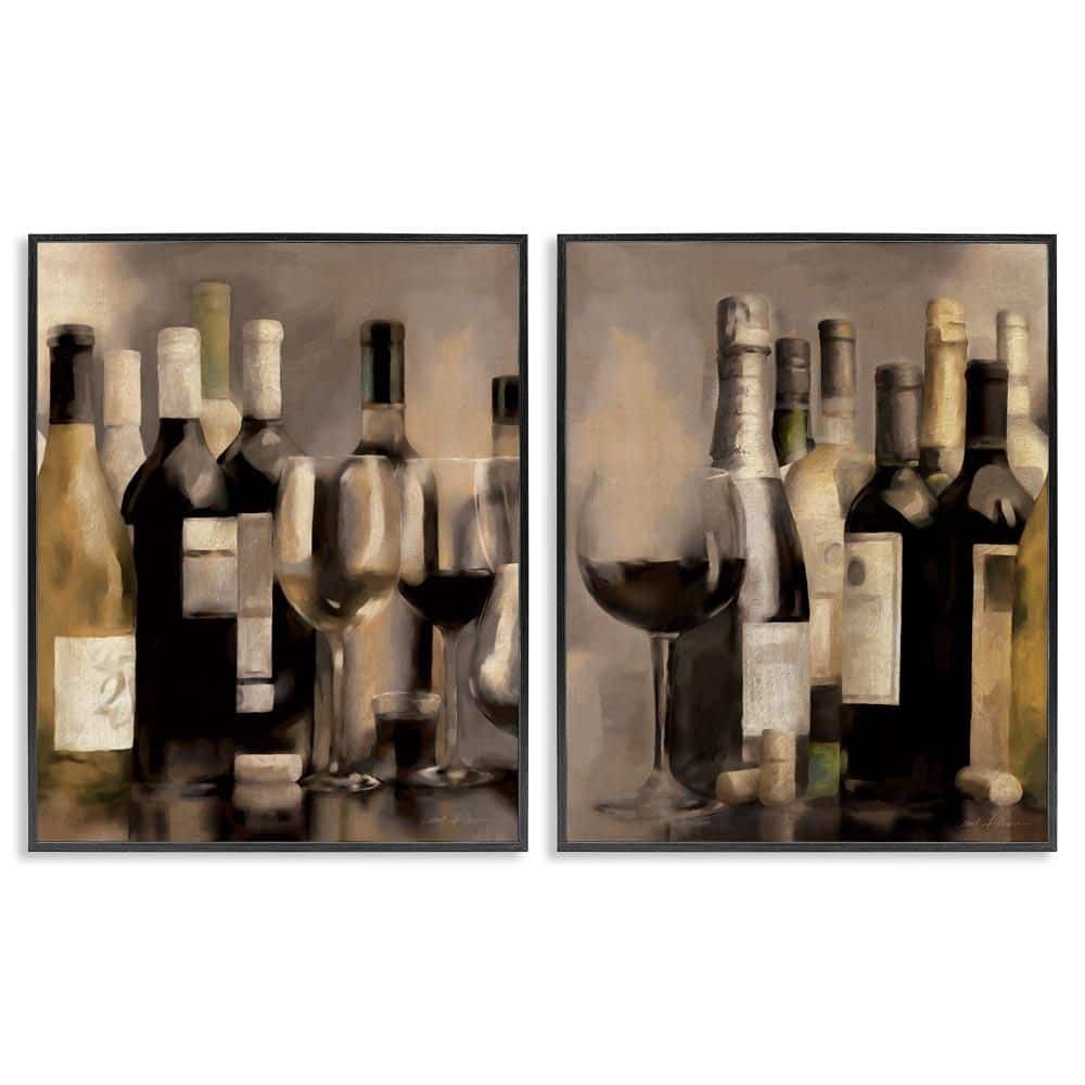 Kitchen Wine Bottles Setup by Carol Robinson 2 Pieces Black Framed Food Giclee Art Print 20 in. x 16 in. price history on PriceWatchPro