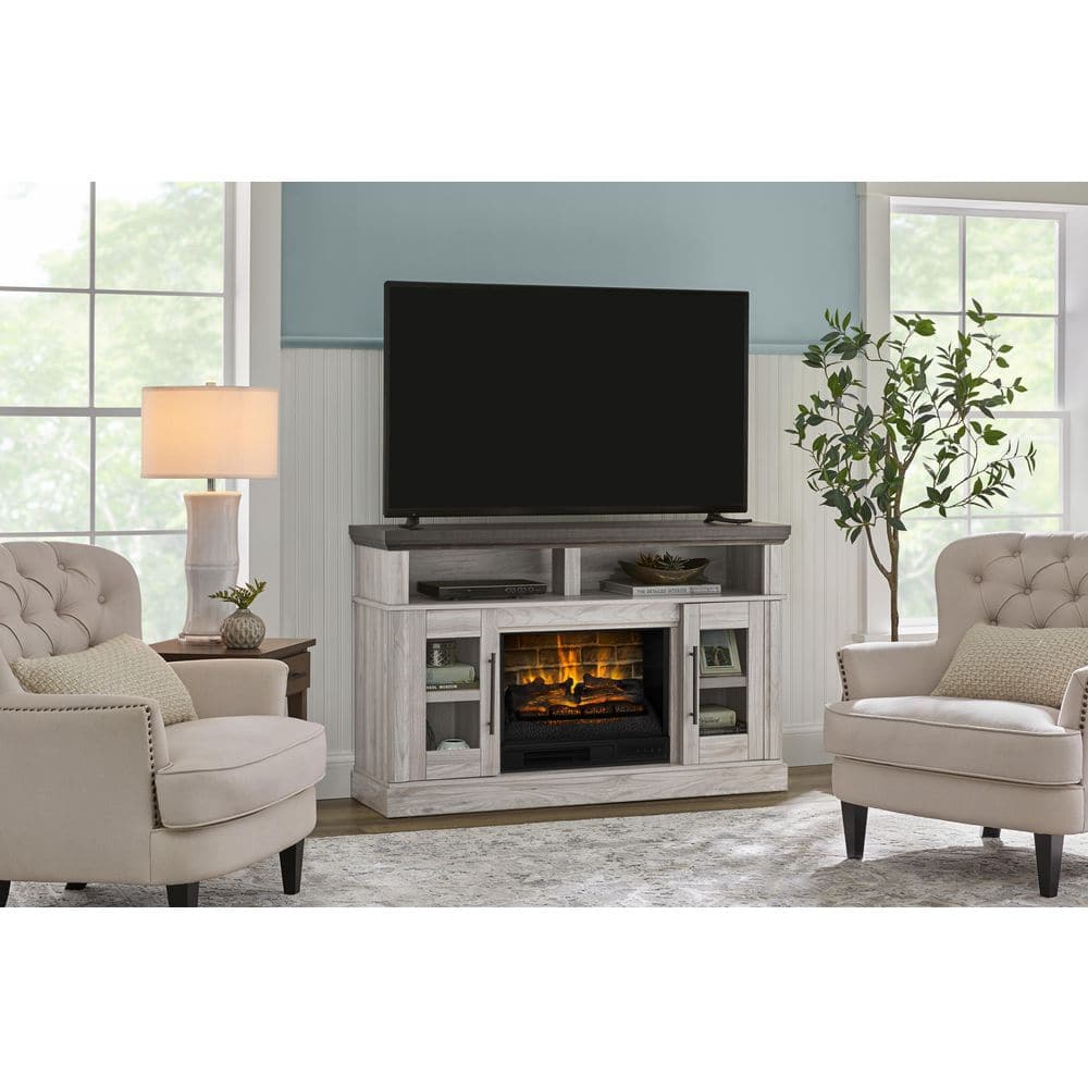 StyleWell Thorncliff 54 in. Freestanding Electric Fireplace TV Stand in