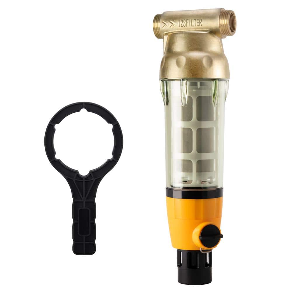 WSP50B Large Whole House Spin-down Sediment Water Filtration System w/ Scraper and Brass Top Clear Housing, 50 Micron price history on PriceWatchPro