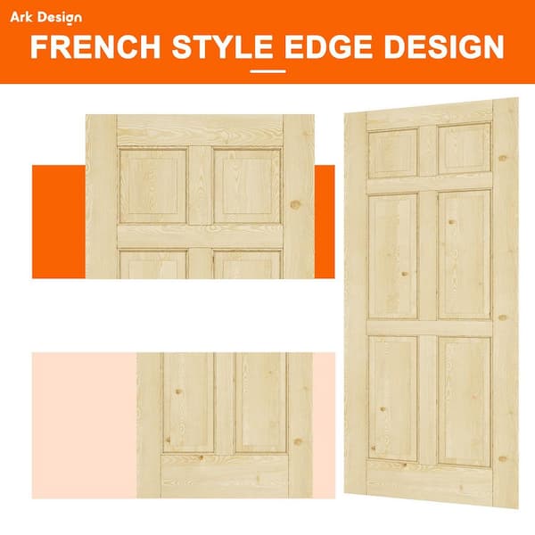 ARK DESIGN 48 in. x 80 in. Universal 6-Panel Solid Core Unfinished