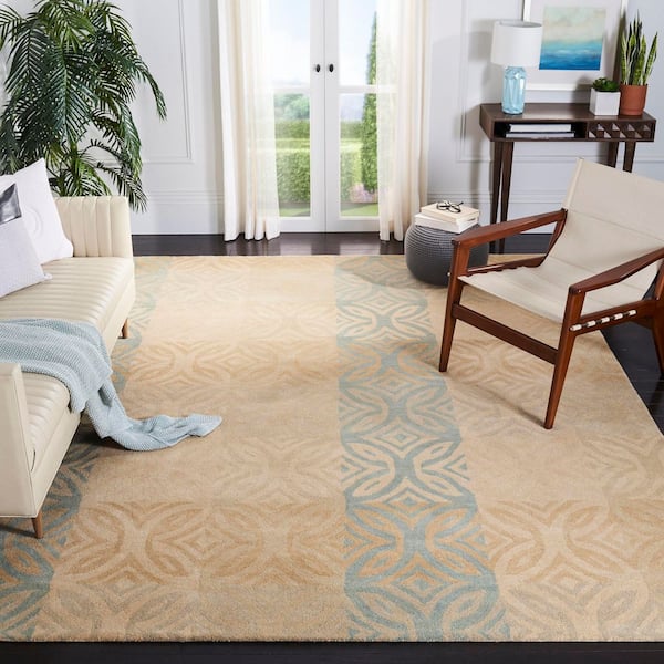 Wyndham 8 ft. x 10 ft. Beige/Multi Grid Floral Area Rug