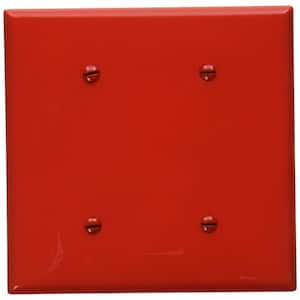 Red 2-Gang Blank Plate Wall Plate (1-Pack)