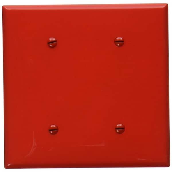 2-Gang Red Blank Plate Nylon Strap Mount Standard Wall Plate (1-Pack) 80734-R