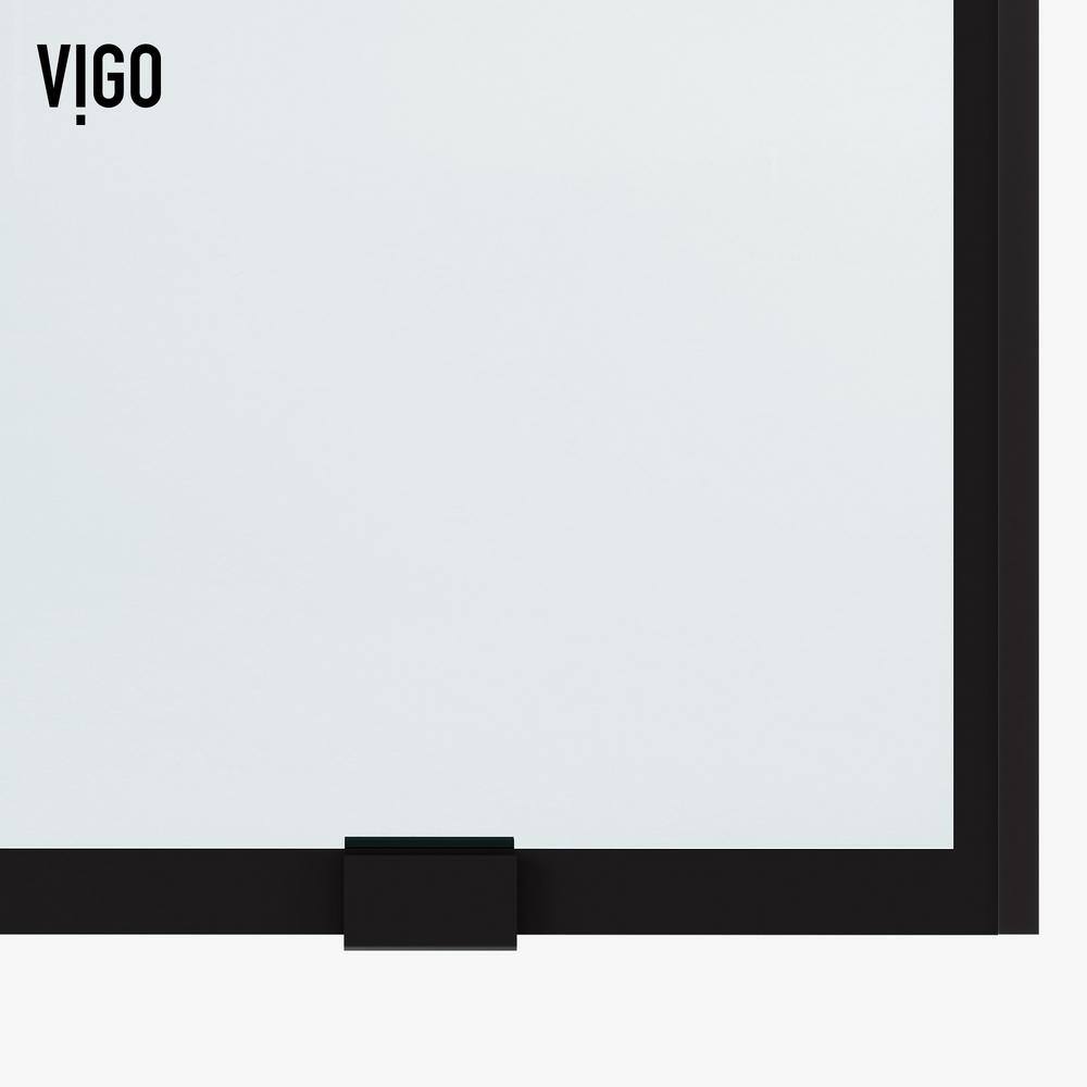 Elan 56-60" Matte Black Frameless Sliding Shower Door with Clear Glass
