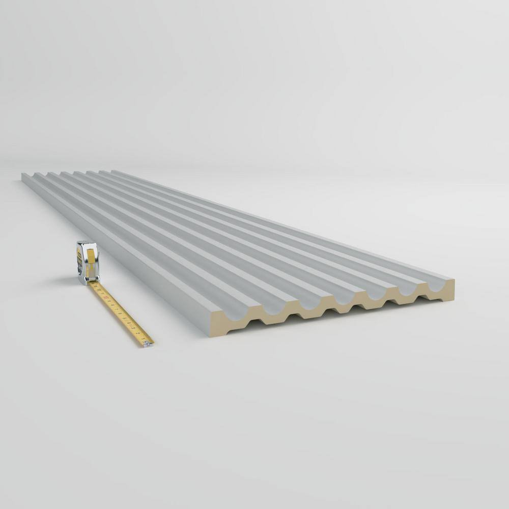 Gray Primed Polyurethane Geometric Reeded Casing Sample