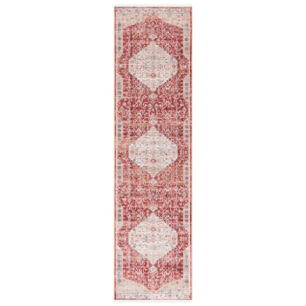 Kenitra 2 ft. x 10 ft. Red/Beige Medallion Runner Rug