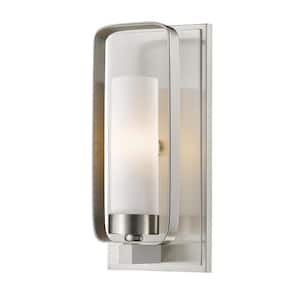 Aideen 4.5 in. 1-Light Brushed Nickel Wall Sconce