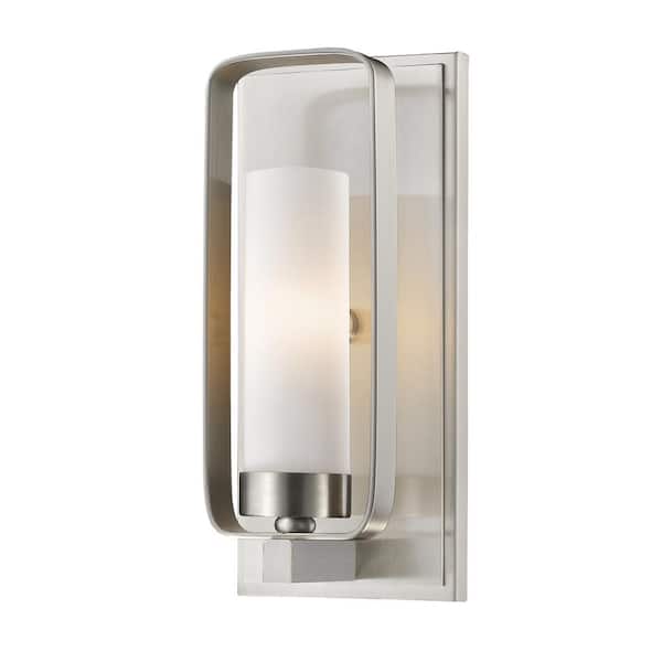 Aideen 4.5 in. 1-Light Brushed Nickel Wall Sconce