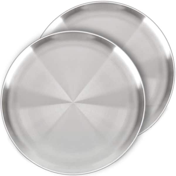 12 in. Round Stainless Steel Pizza Pan with Non-Stick for Baking in Ovens, Cookies, Pies and Cakes (2-Pack)