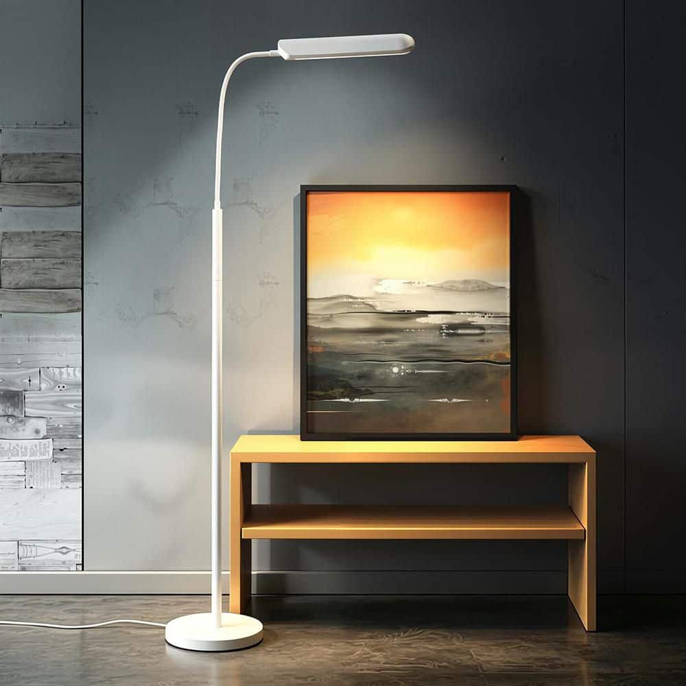 68.9 in. White 2-Light Smart Dimmable Column Floor Lamp for Living Room with Plastic Shade price history on PriceWatchPro