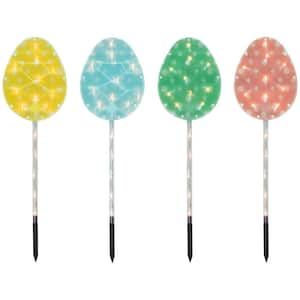 Pastel Easter Egg Pathway Marker Lawn Stakes Clear Lights (4-Count)