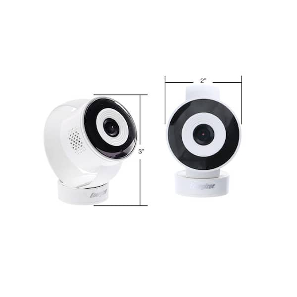 Energizer Smart Wi-Fi Plug-In Black Indoor Wired Camera, 1080P Full HD, Cloud/Micro-SD Card Support