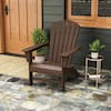 POLYWOOD Grant Park Traditional Curveback Mahogany Plastic Outdoor Patio Adirondack Chair (Set of 1) AD440MA
