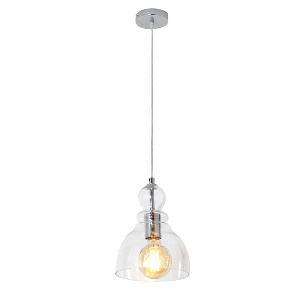 UMEILUCE 1-Light Chrome Modern Mini-Pendant Light for Kitchen Island ...