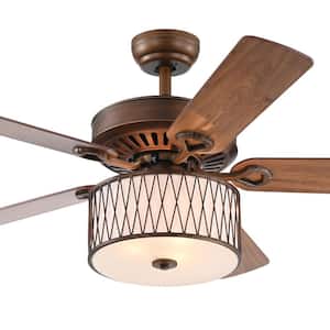 Jan 52 in. Bronze Indoor Remote Controlled Ceiling Fan with Light Kit