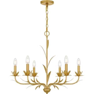 Maria 6-Light Gold Leaf Chandelier