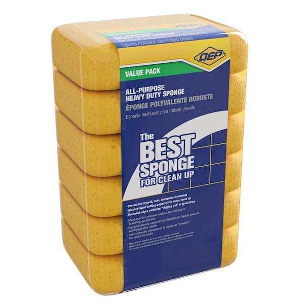 QEP - Extra Large 7-1/2 in. D x 5-1/2 in. W Polyurethane Sponge for Grouting, Cleaning, and Washing (6-Pack)