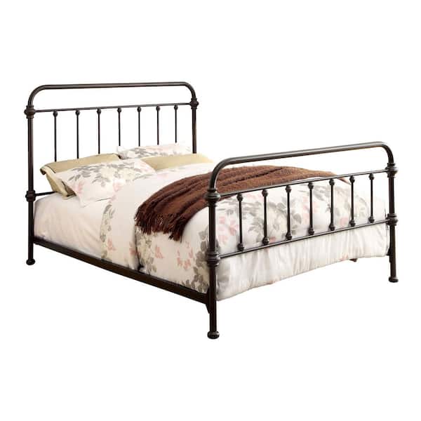 Karmina Dark Bronze California King Metal Panel Bed