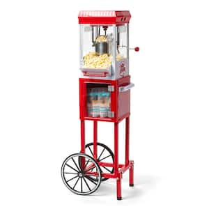 NKPCRT25RD Red Vintage 2.5 oz. Popcorn Machine Cart 45 in. Tall