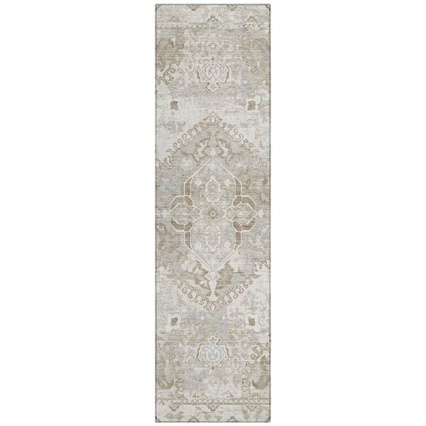 Chantille Machine Washable Indoor/Outdoor Abstract ACN3169 Ivory 2 ft. x 7 ft. Runner Rug