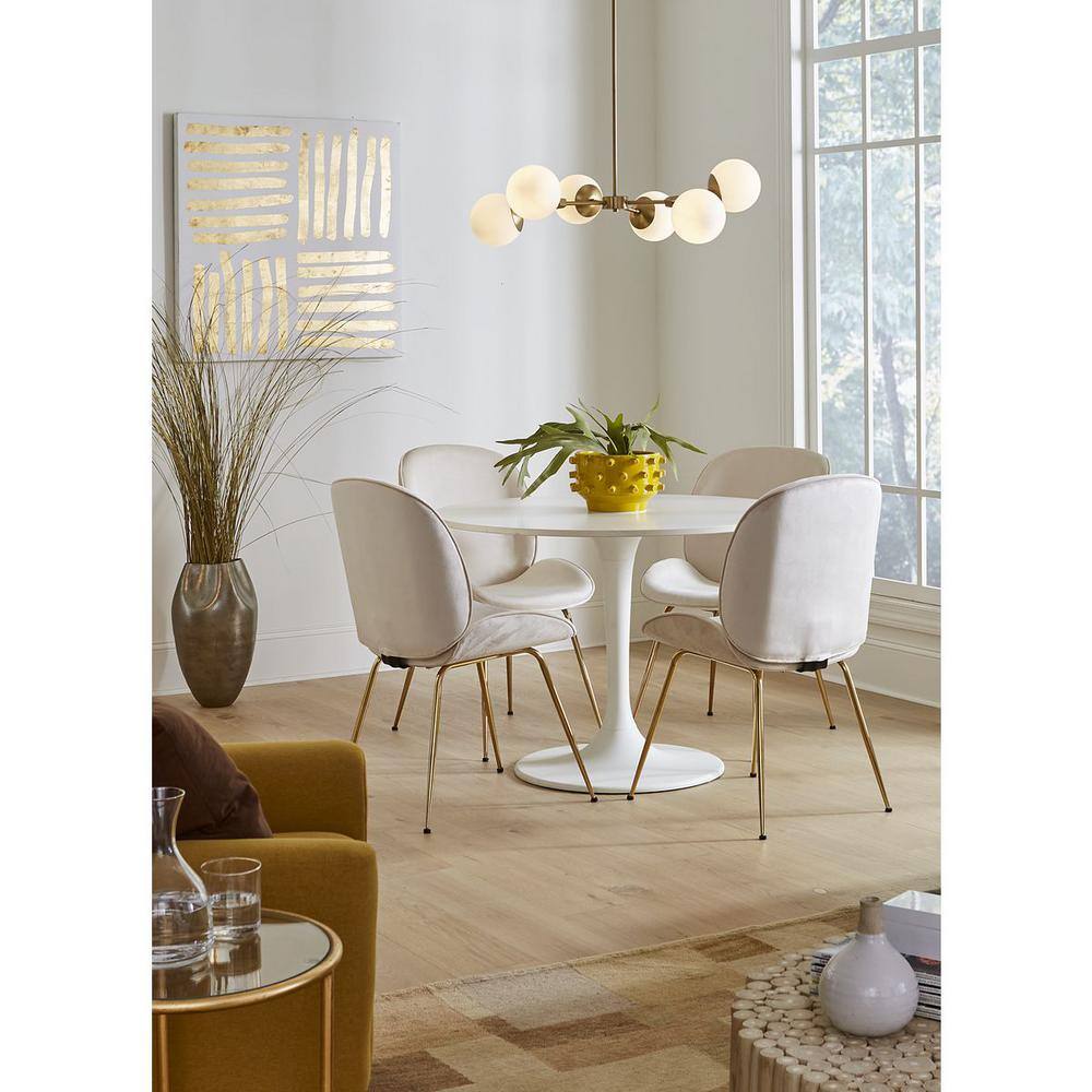 Haas 33.5" Brushed Bronze Chandelier with Opal Glass Globes