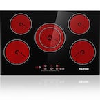 VEVOR 30.3 in. Electric Stove Top with 5-Burners Electric Cooktop in Black  with 9-Power Levels and Child Safety Lock, 240-Volt QRSDTLY30220VN7WTV4 -  The Home Depot