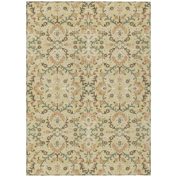 Chantille Machine Washable Indoor/Outdoor Abstract ACN2634 Wheat 3 ft. x 5 ft. Area Rug