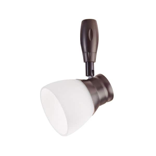 Hampton Bay Bronze LED Flex Track Head Lighting with Frosted Glass