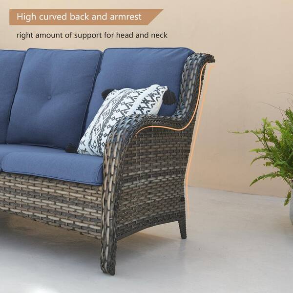 Indoor/Outdoor Three Back and Three Seat Cushion Sofa Set Mozaic Company Fabric: Basil, Size: 22.5 H x 22.5 W x 5 D