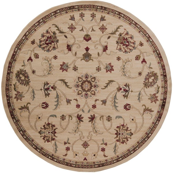 Sabin Beige 8 ft. x 8 ft. Round Indoor Area Rug