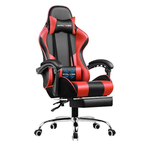 Lucklife Gaming Chair Computer Chair with Footrest and Lumbar Support for  Office or Gaming, Red HD-GT803A-7-RED - The Home Depot