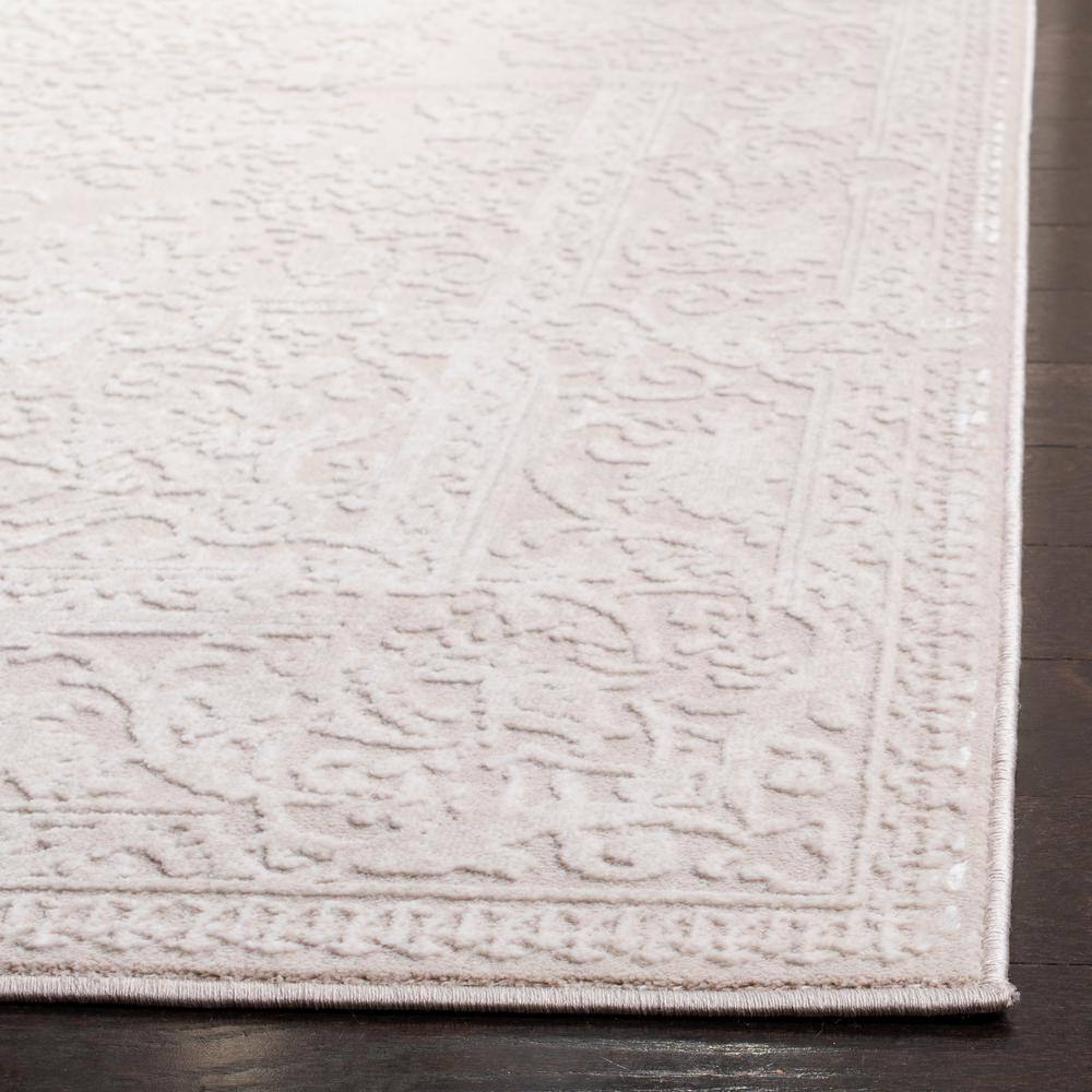 Ivory Rectangular Synthetic Easy Care Area Rug