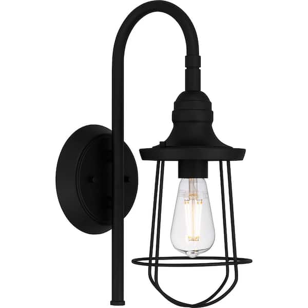 DSI LIGHTING 6.125 in. 1-Light Matte Black Sconce Vanity Light