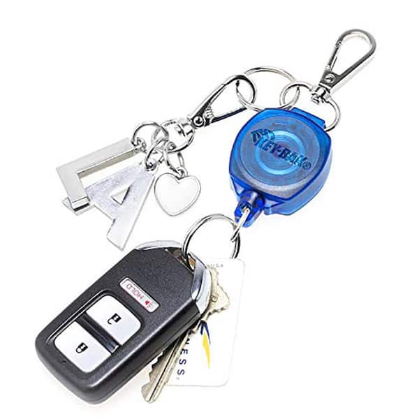 Key-bak Snapback Retractable Keychain with 24 in. Cut Resistant Cord, Charm Ring, and Easy to Use Clip, Coffee Design
