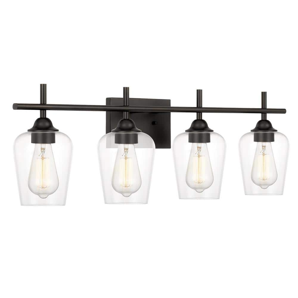 Worldwide Lighting Bacchus 4-Light Graphite Vanity Light 6.75 in. x 28. ...