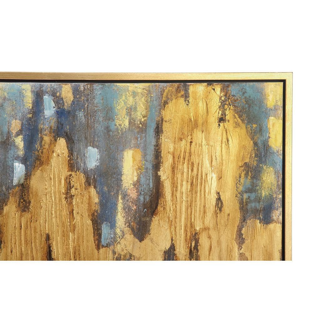 36" x 47" Gold Leaf Embellished Abstract Canvas Wall Art