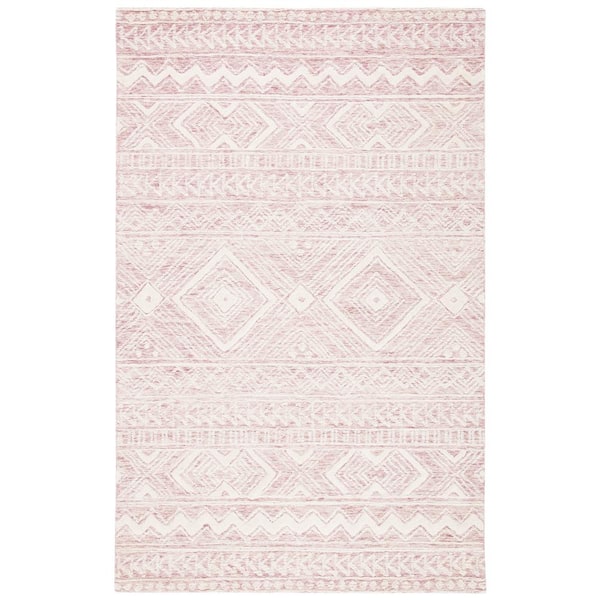 SAFAVIEH Metro Dark Pink/Ivory 5 ft. x 8 ft. Tribal Area Rug