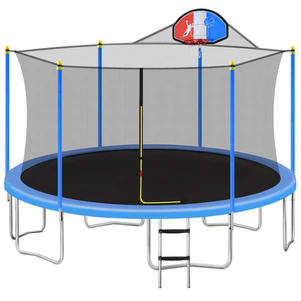 Unbranded 15 ft. Trampoline for Kids with Safety Enclosure Net