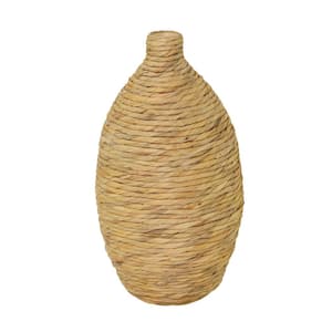 22 in. Brown Handmade Tall Woven Floor Seagrass Decorative Vase