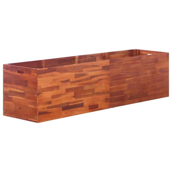 TIRAMISUBEST 78.7 in. L x 19.7 in. W x 19.7 in. H Brown Acacia Wood Garden Raised Bed