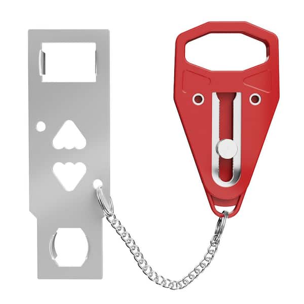 Portable Door Lock Red Home Security Door Lock Travel Lockdown Locks for Additional Safety