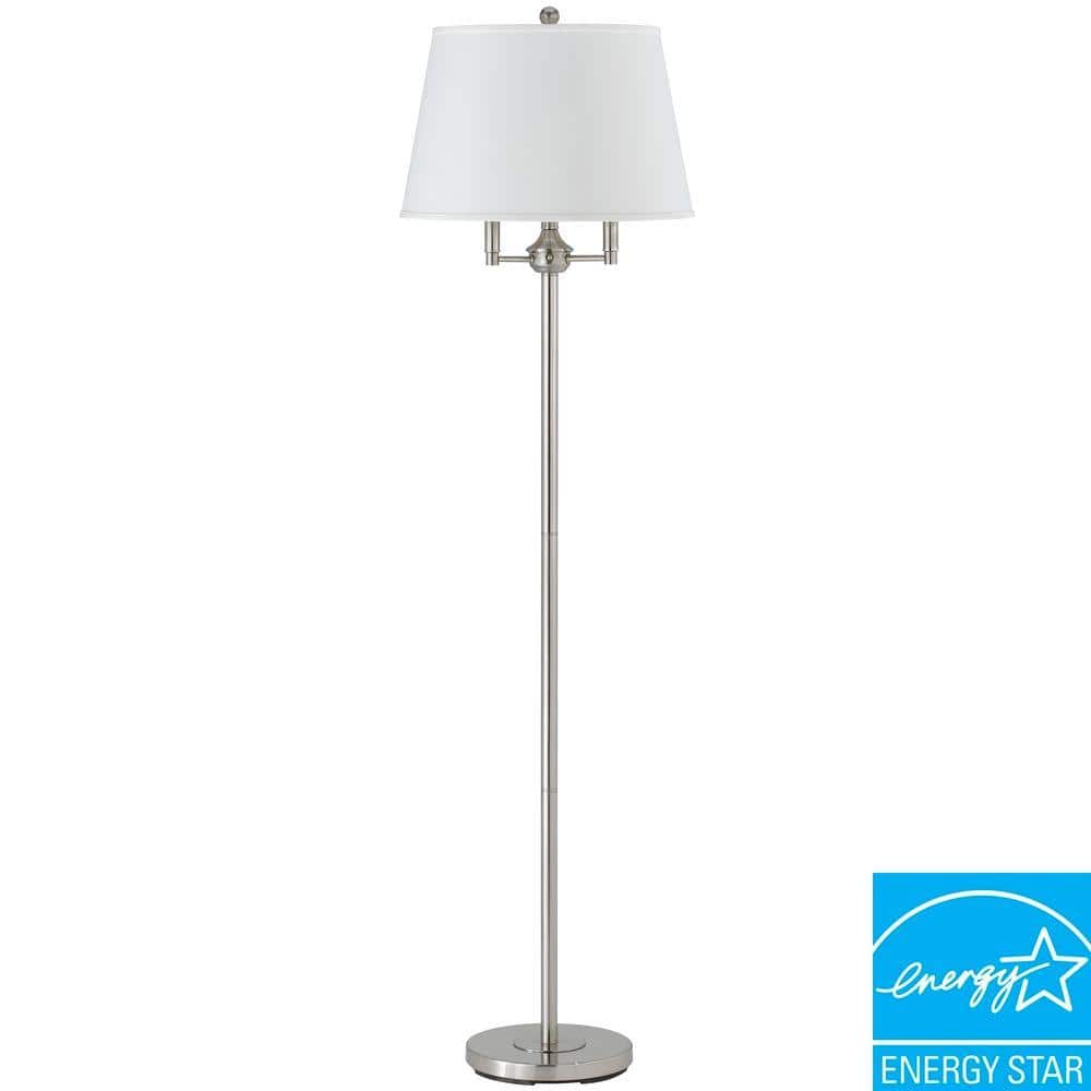 Andros 62" White and Brushed Steel 4-Light Floor Lamp