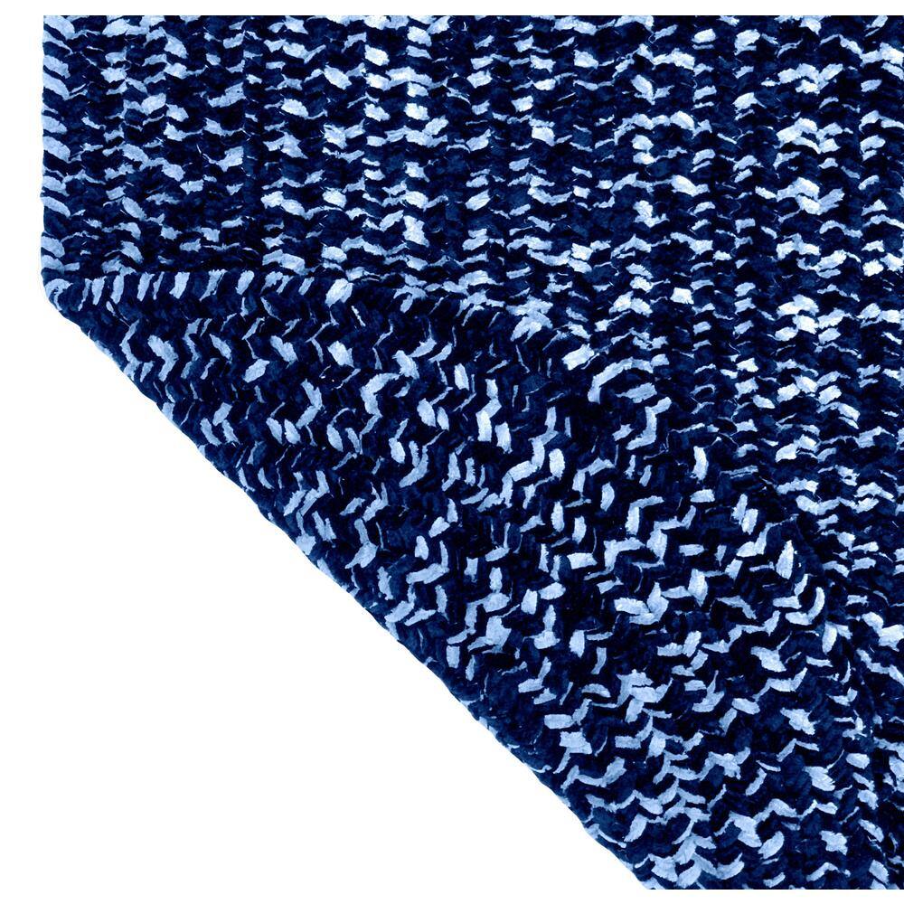 Navy & Smoke Blue Braided Square Synthetic Rug - Stain-Resistant