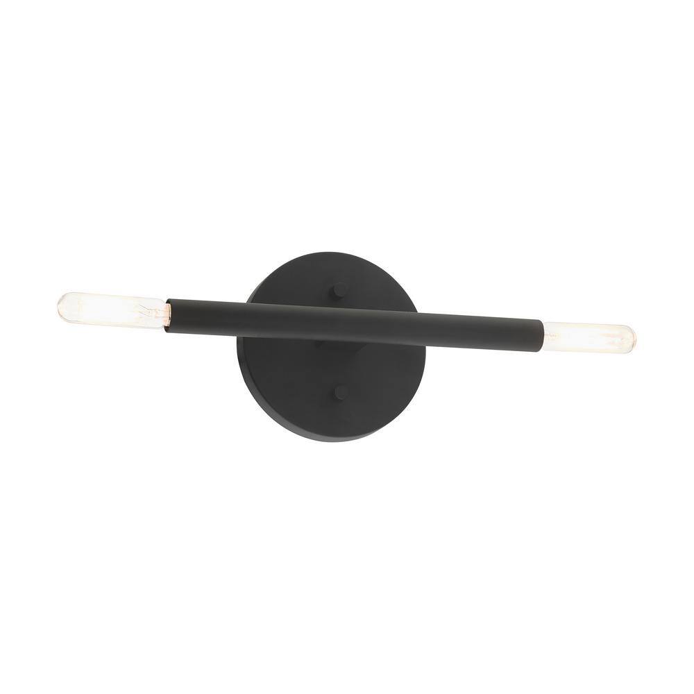 Copenhagen Mid-Century Modern Black and Bronze 2-Light Wall Sconce