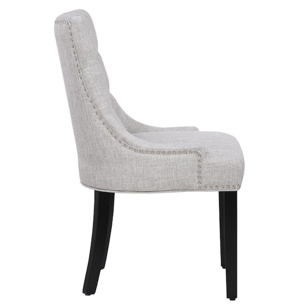 Mason Gray Tufted Wingback Dining Chair