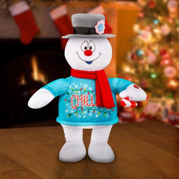 スノーマン 13.78 in. Christmas Animated Plush Frosty the Snowman Side Stepper