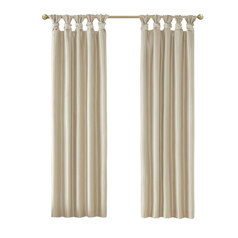 Champagne Faux Silk Blackout Tab Top Window Panel