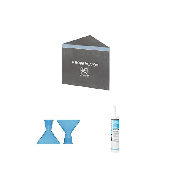 18 in. Prova Bench Kit, 2.5 in. Prova Nozzle Shower Kit (2-Pack), 9.5 oz. Prova-Seal Sealant