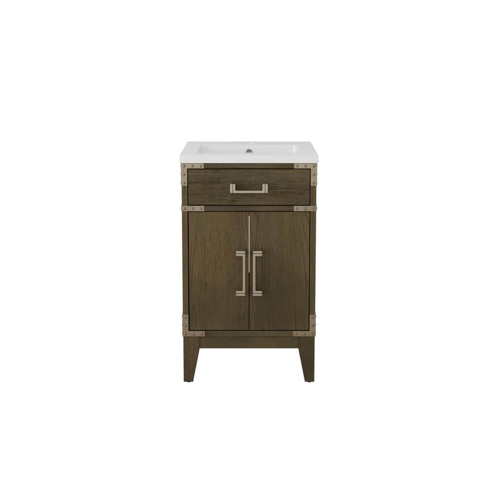 20 in. Freestanding Single Sink Oak Bath Vanity with White Resin Top price history on PriceWatchPro