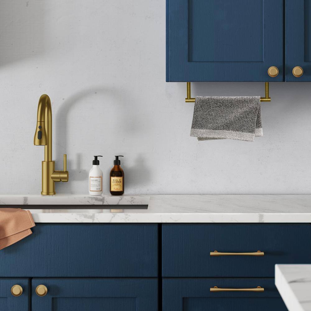 FURUISI WallMount Single Post Toilet Paper Holder in Gold H5124G The